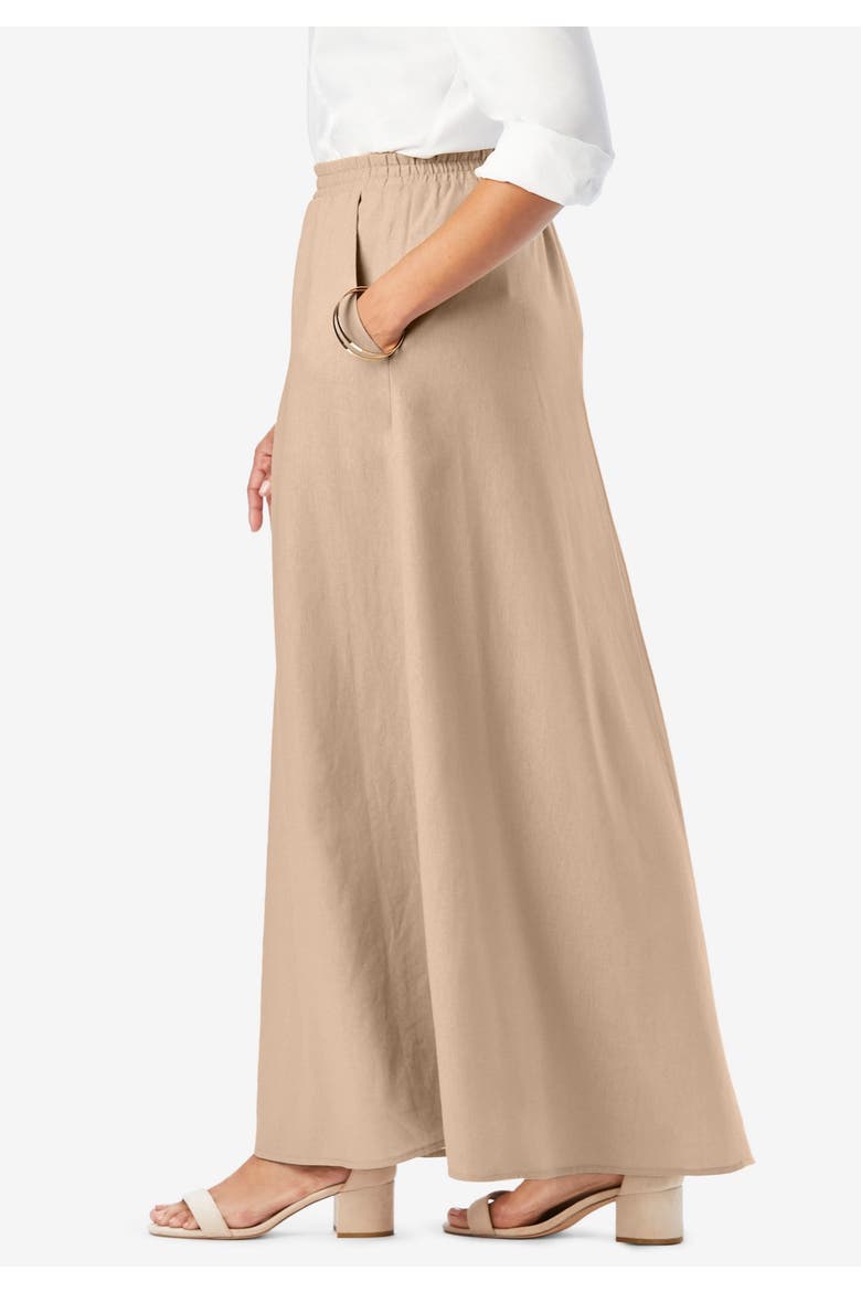 Linen Maxi Skirt, Alternate, color, NEW KHAKI