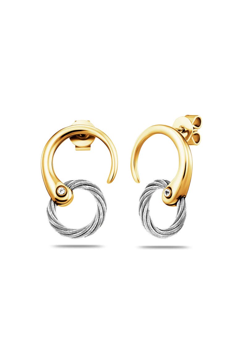 Zen Round Earrings, Main, color, Bicolor