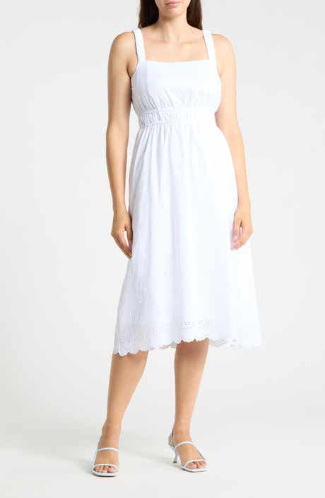 Embroidered Eyelet Cotton Midi Sundress
