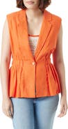 Sam Edelman Lester Elastic Waist Linen Blend Vest