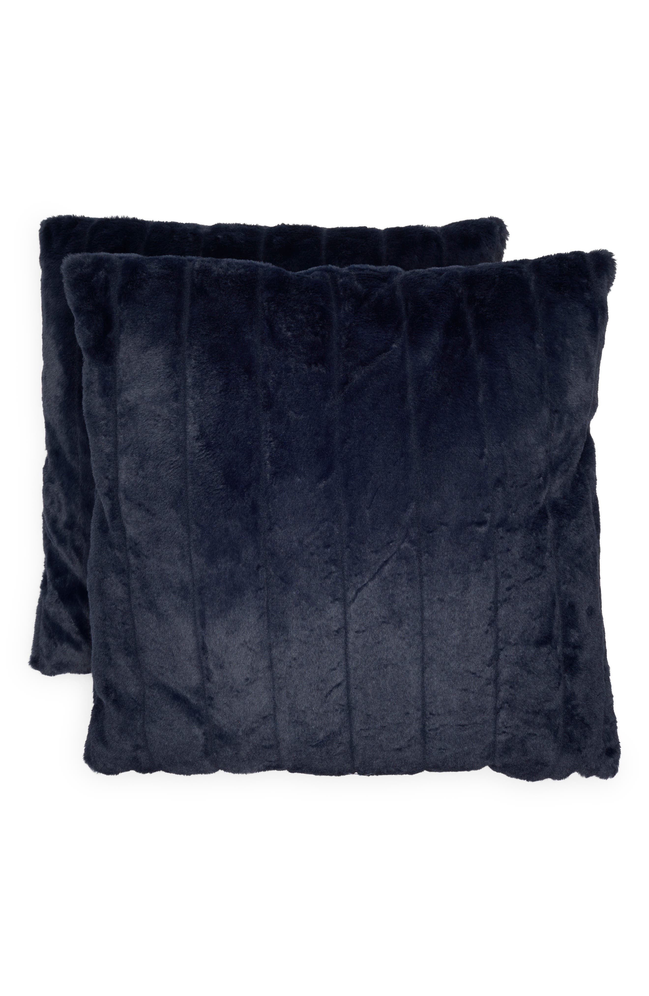 KARL LAGERFELD Set of 2 Faux Fur Accent Pillows