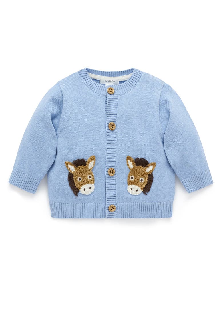 Fiesta Friends Knit Cardigan Boys, Main, color, Caribbean Melange