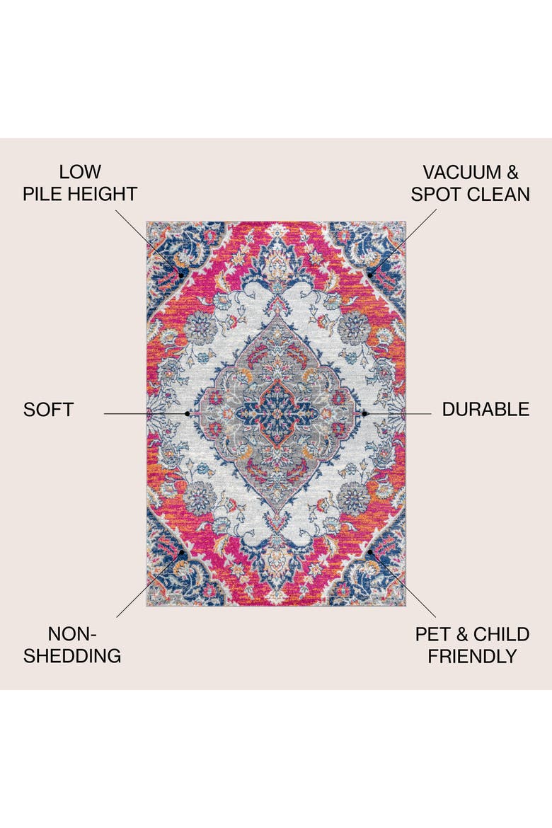 Bohemian FLAIR Boho Vintage Medallion Area Rug, Alternate, color, Multi