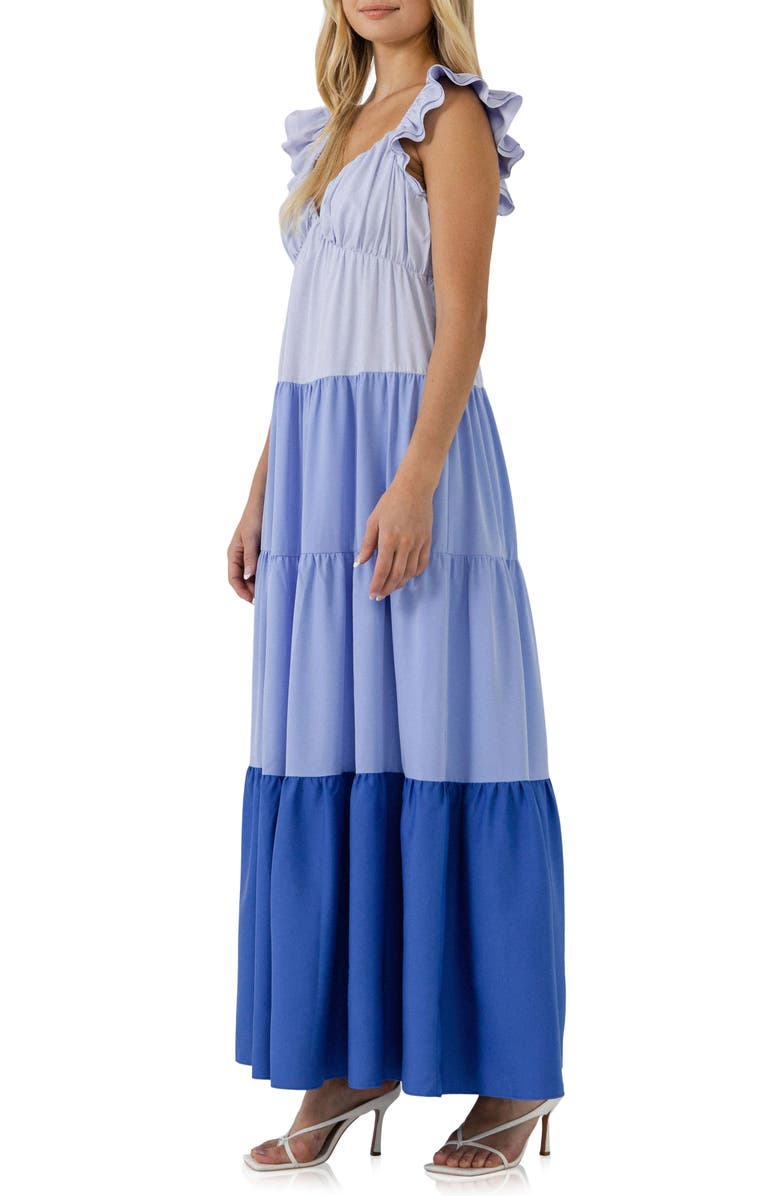 English Factory Colorblock Tiered Maxi Dress, Alternate, color, 