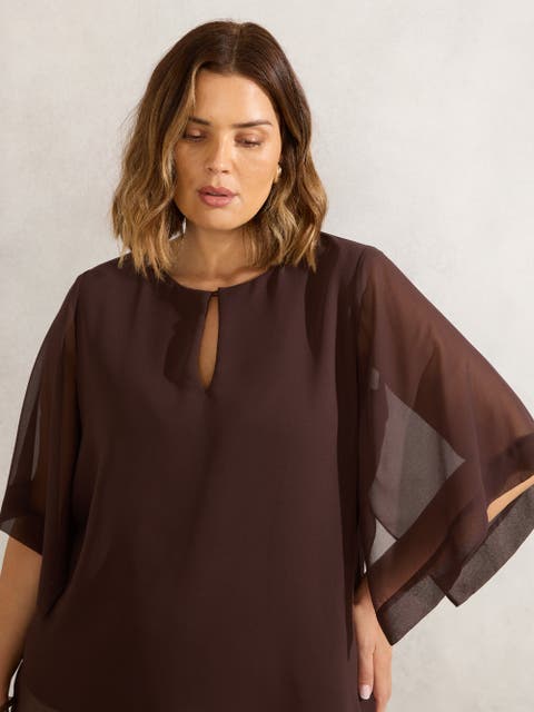 Keyhole Overlay Blouse
