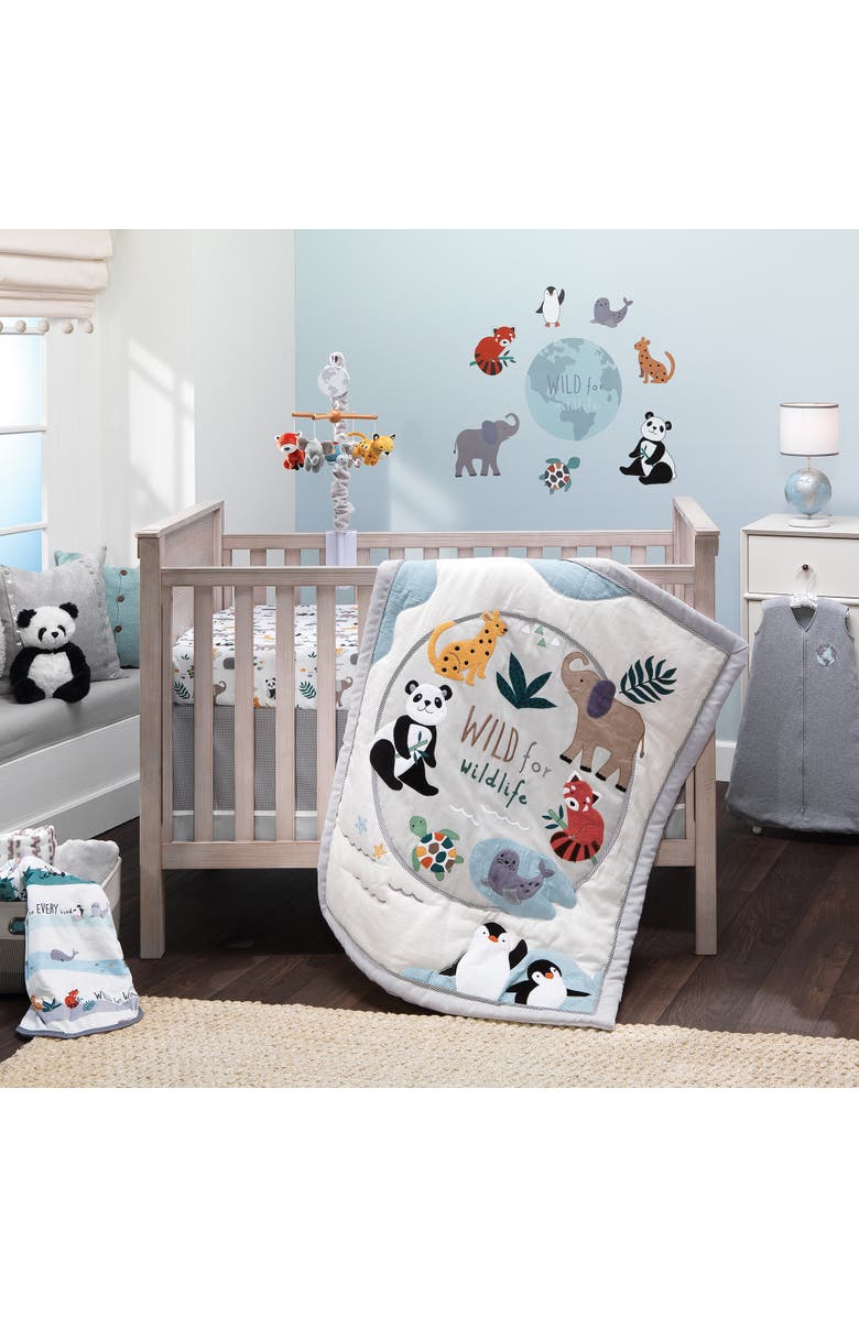 Lambs & Ivy Wild Life Plush Panda Bear Stuffed Animal Toy - Lucky, Alternate, color, Black