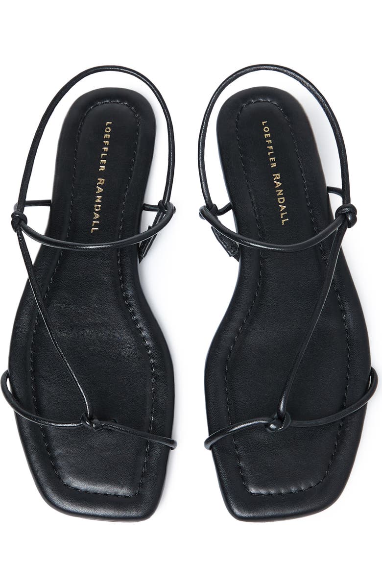 Loeffler Randall Eleanor Strappy Flat Leather Sandal, Alternate, color, Black