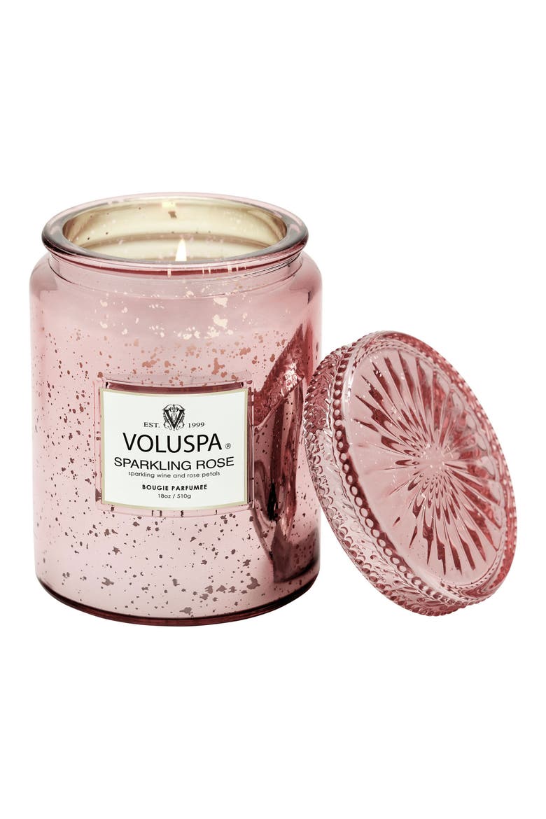 Sparkling Rose Large Jar Candle, Main, color, SPARKING ROSE