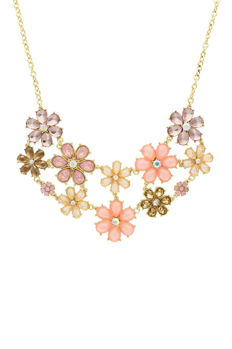 Flower Power Necklace, Main, color, GOLD / ROSE