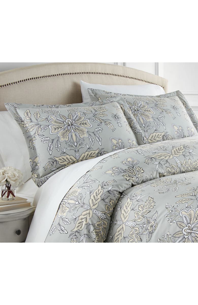SOUTHSHORE FINE LINENS Vintage Garden Duvet Cover Set, Alternate, color, Vintage Garden Sandy Grey