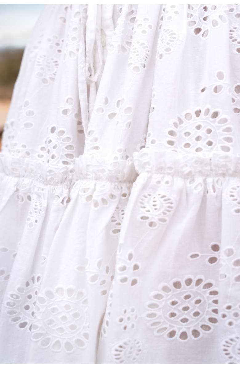 Change of Scenery Dani Eyelet Embroidered Bubble Crop Top, Alternate, color, Fresh White