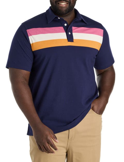 Big & Tall Retro Striped Polo Shirt