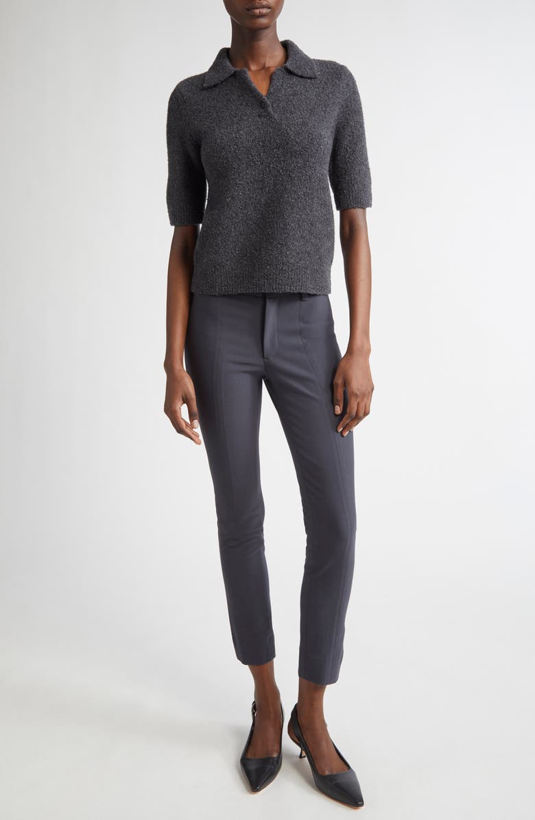 Bouclé Short Sleeve Polo Sweater