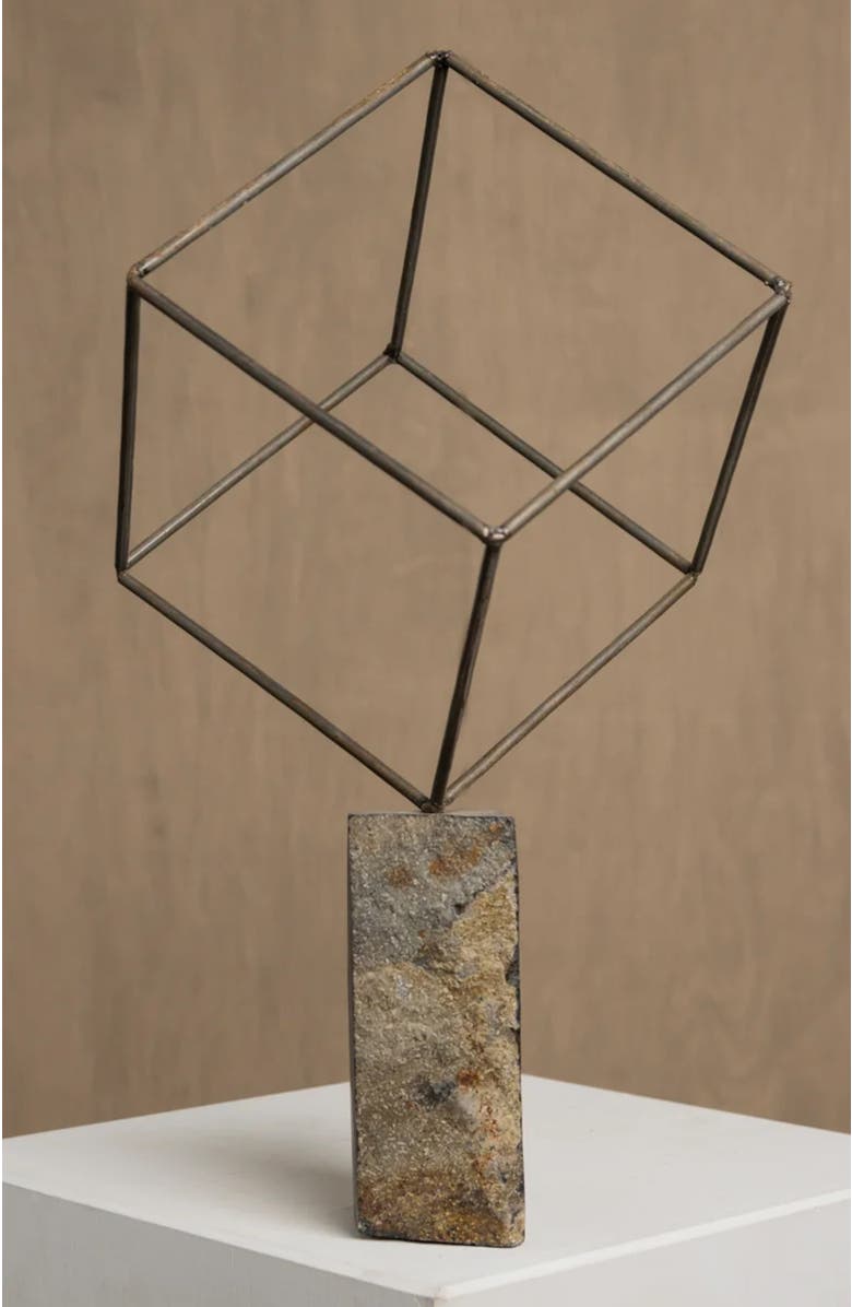 Meso Goods Single Cube Sculpture, Alternate, color, Brown