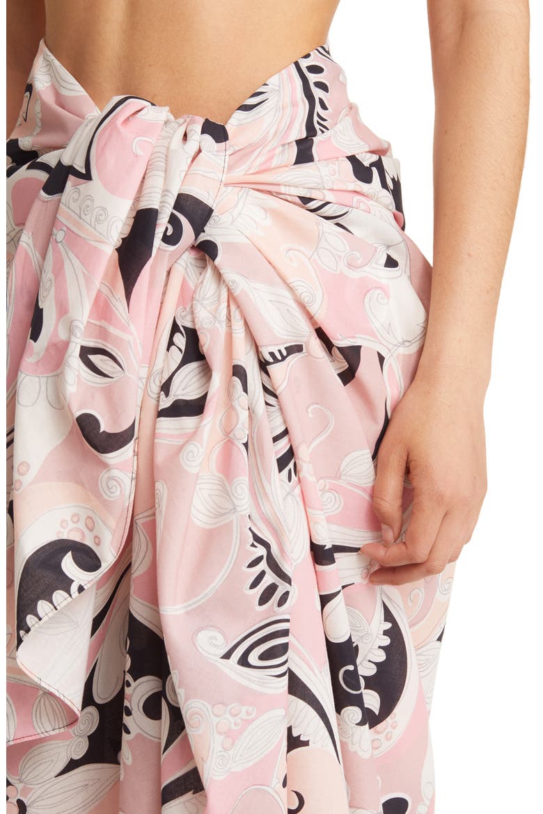 Petulla Paisley Cotton Beach Sarong, Alternate, color, LIGHT PINK
