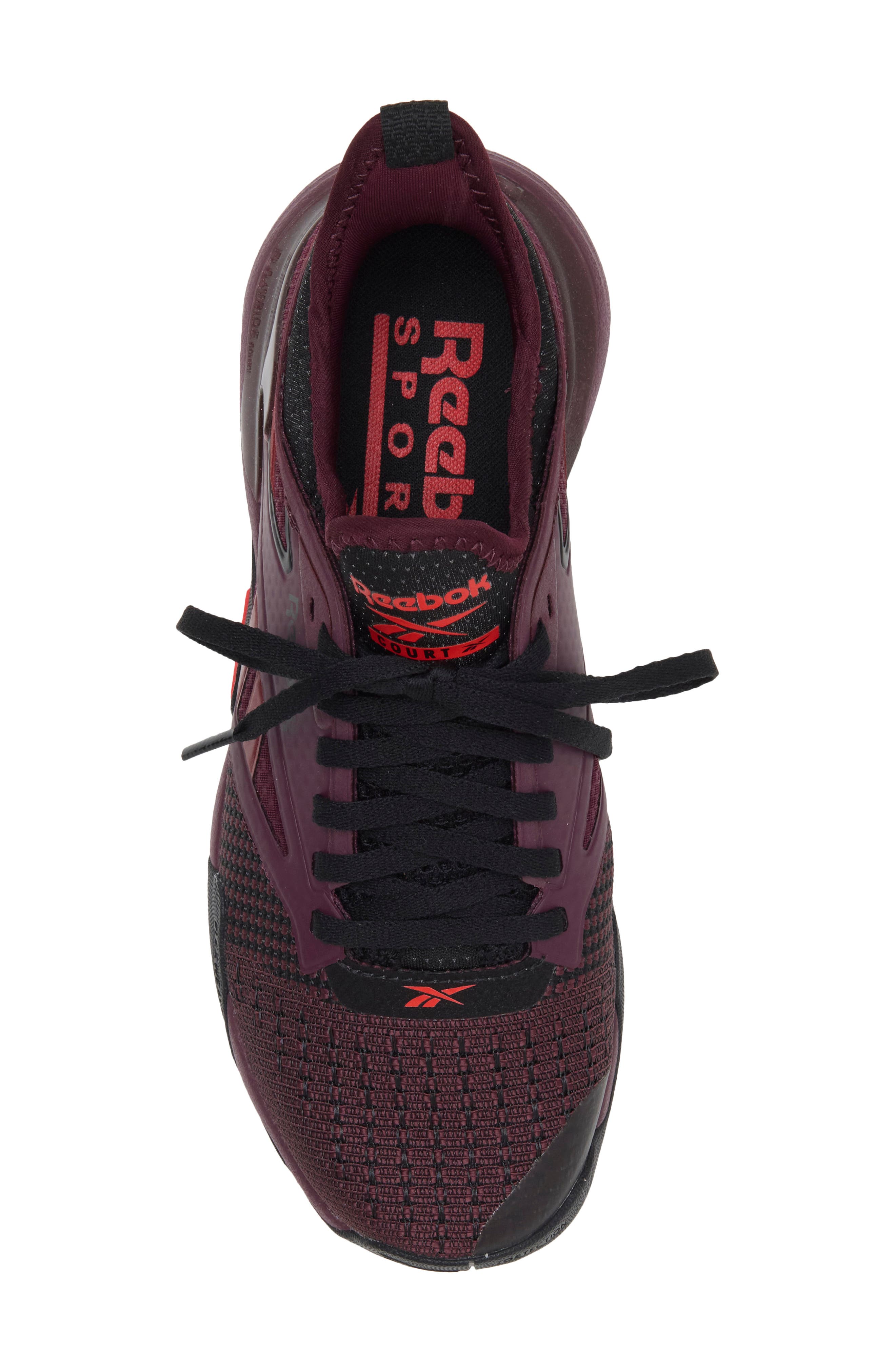 Nano Court Training Shoe, Alternate, color, BLACK CHERRY/BLACK/RETRO RED