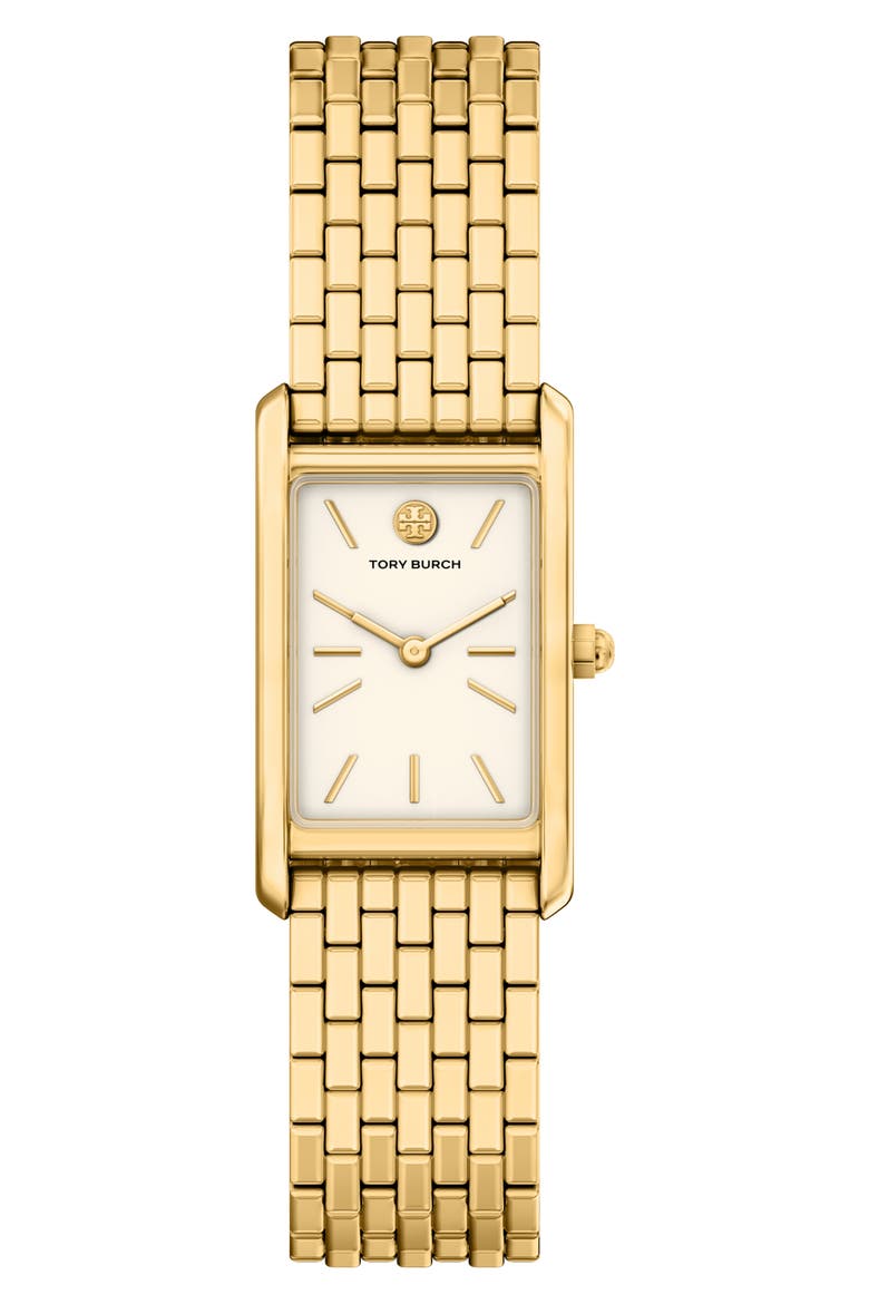 The Eleanor Slim Tank Bracelet Watch, 20mm x 34mm, Main, color, GOLD/ WHITE