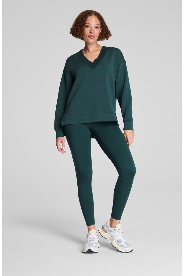 AirEssentials Brushed V-Neck Tunic, Alternate, color, MERIDIAN