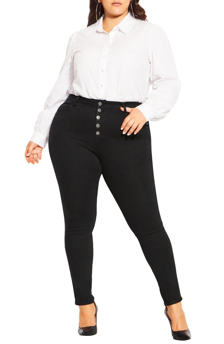 City Chic Harley Classic High Waist Skinny Jeans, Alternate, color, 