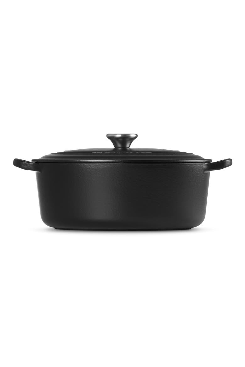 Traditional 4.5-Quart Enamel Cast Iron Oval Dutch Oven, Alternate, color, LICORICE