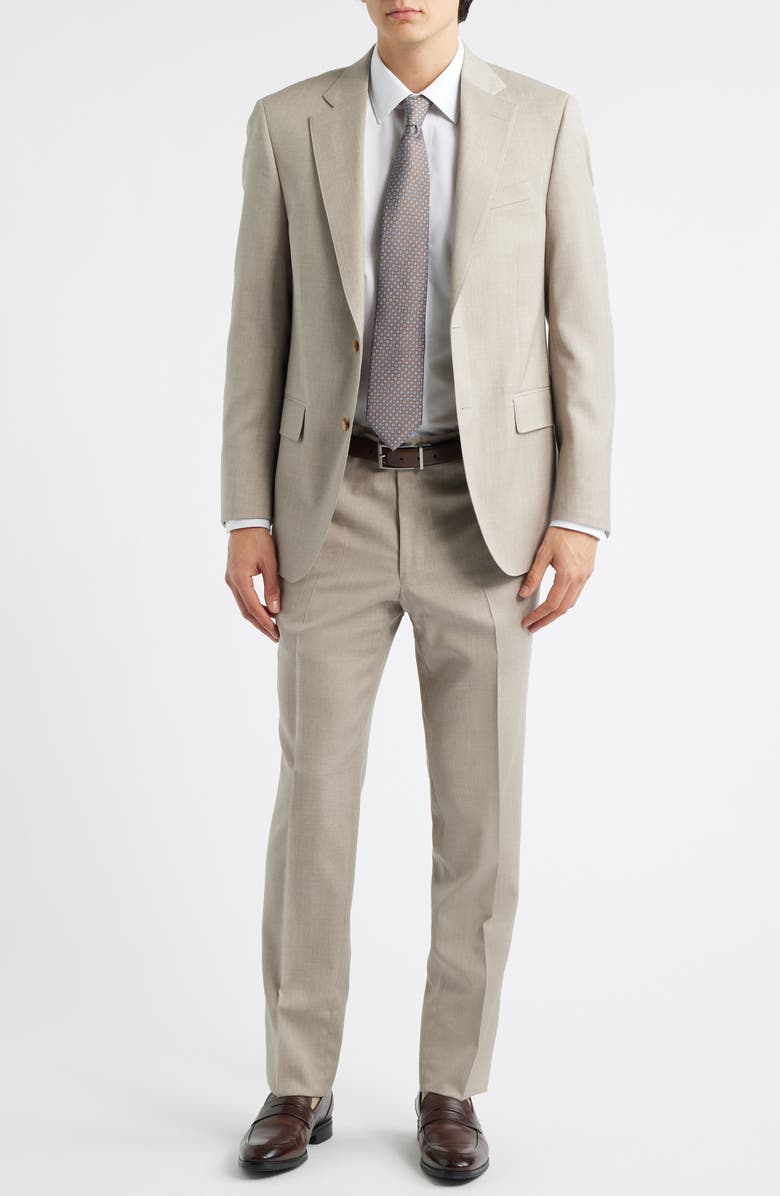 Peter Millar Flynn Classic Fit Tan Wool Suit, Main, color, Tan