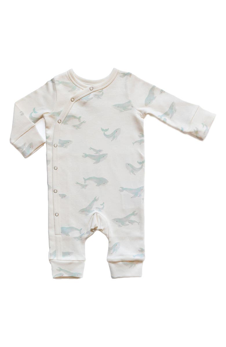 Pehr Follow Me Whale Print Organic Cotton Romper, Main, color, 