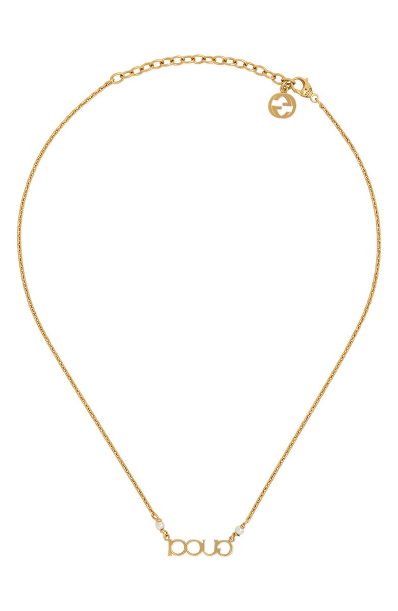 Gucci Script Necklace, Alternate, color,