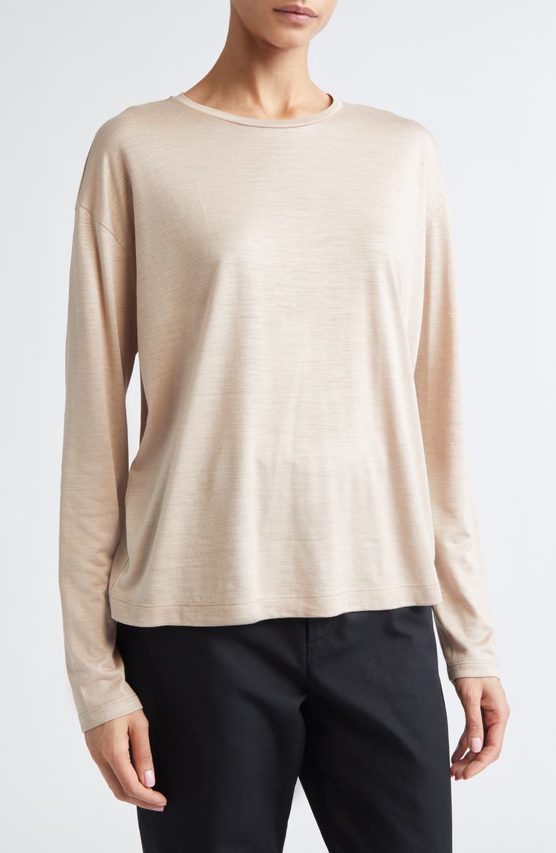 PARTOW Myrtle Long Sleeve Modal & Cashmere T-Shirt, Alternate, color, Blush