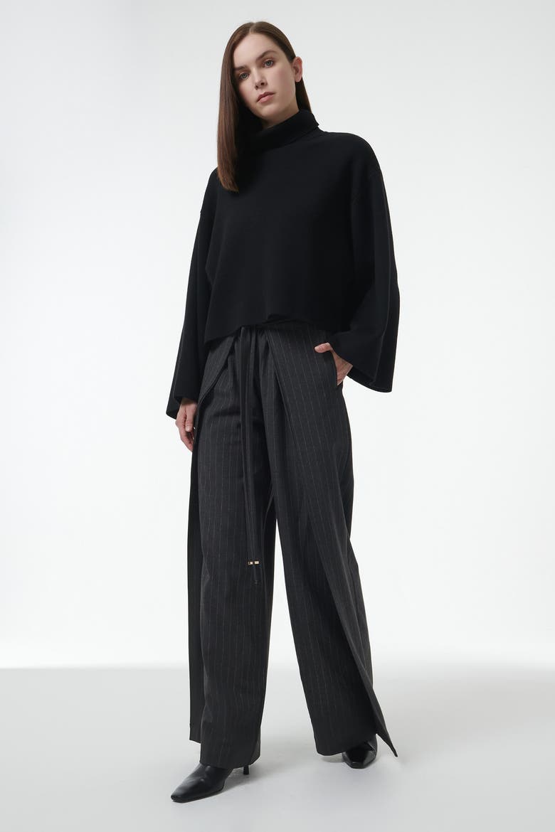 Wide-Leg Trousers, Alternate, color, Grey