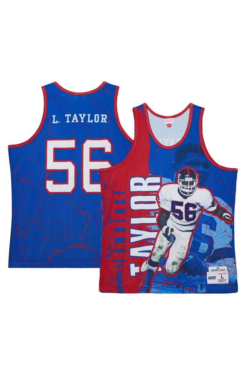Mitchell & Ness Men's Mitchell & Ness Lawrence Taylor Royal New York Giants 1989 Player Burst Tank Top, Main, color, 