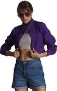 Members Only Women's Mini Cropped Racer Jacket