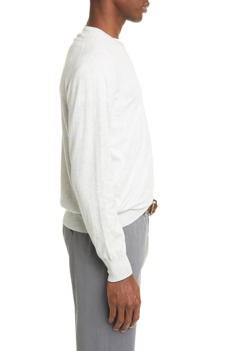 Brunello Cucinelli Cotton V-Neck Sweater, Alternate, color, 