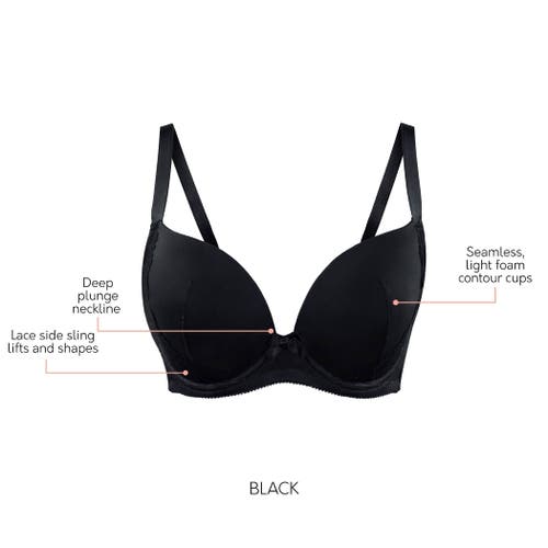 Parfait Casey Plunge Molded T-shirt Bra In Black