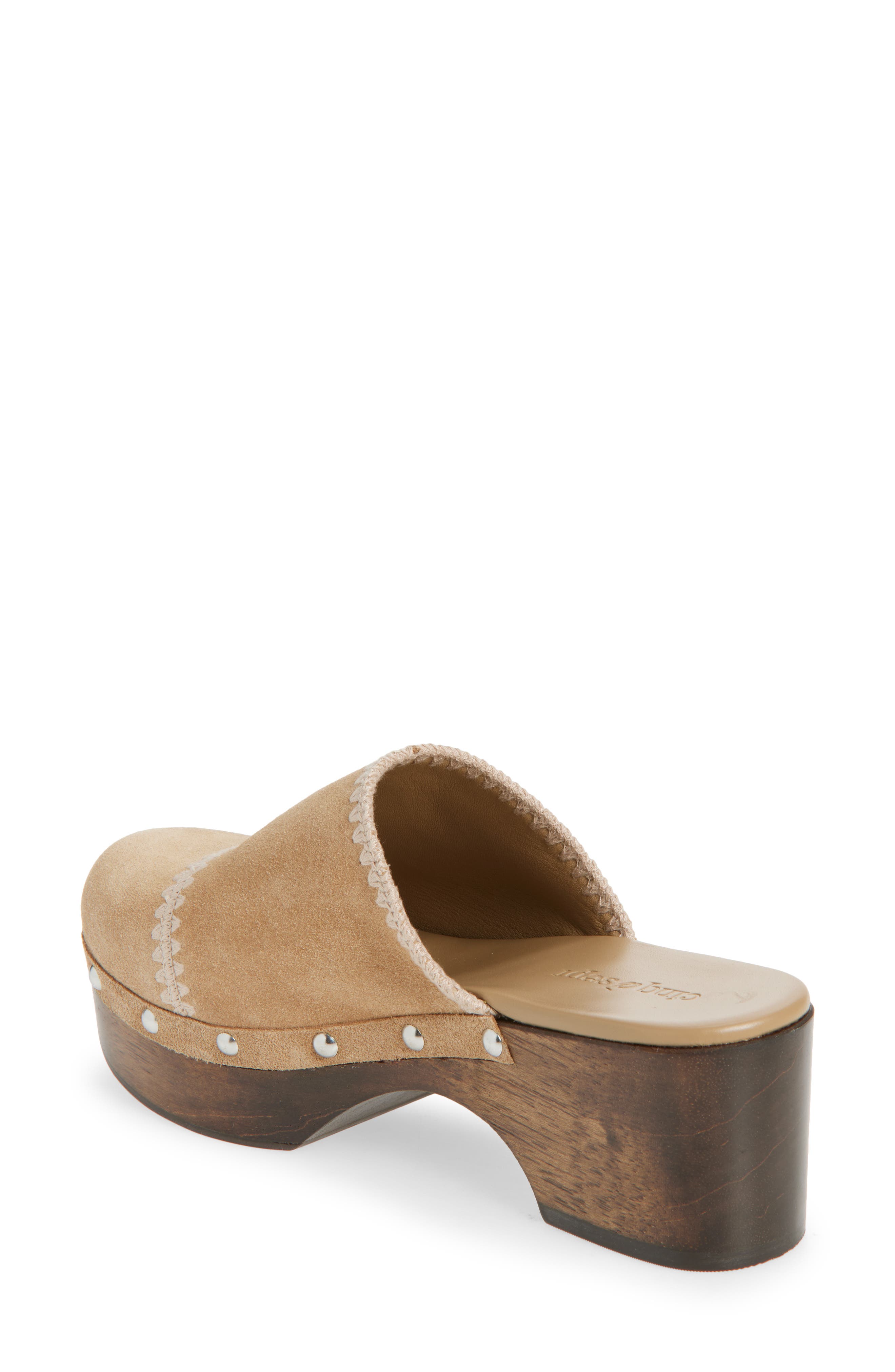 Cinq à Sept Saige Embroidered Clog, Alternate, color, Brown Sugar