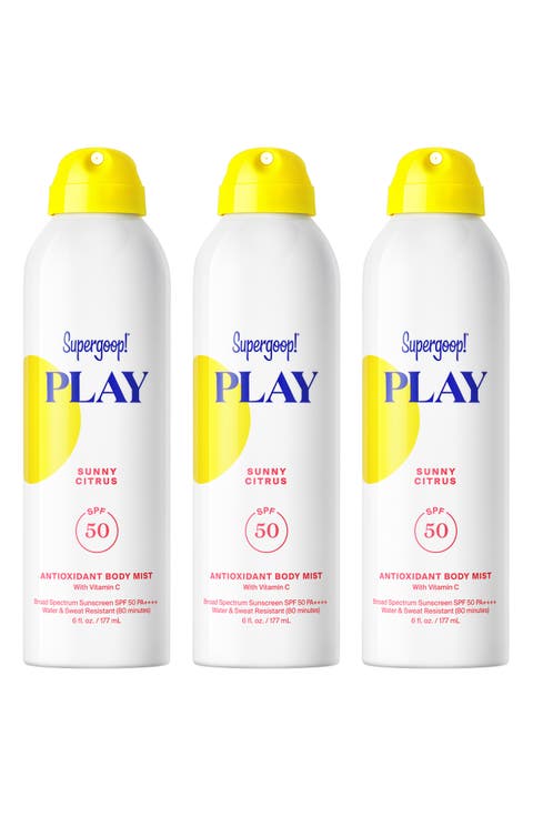 Play Antioxidant Body Mist SPF 50 Sunscreen Trio $72 Value