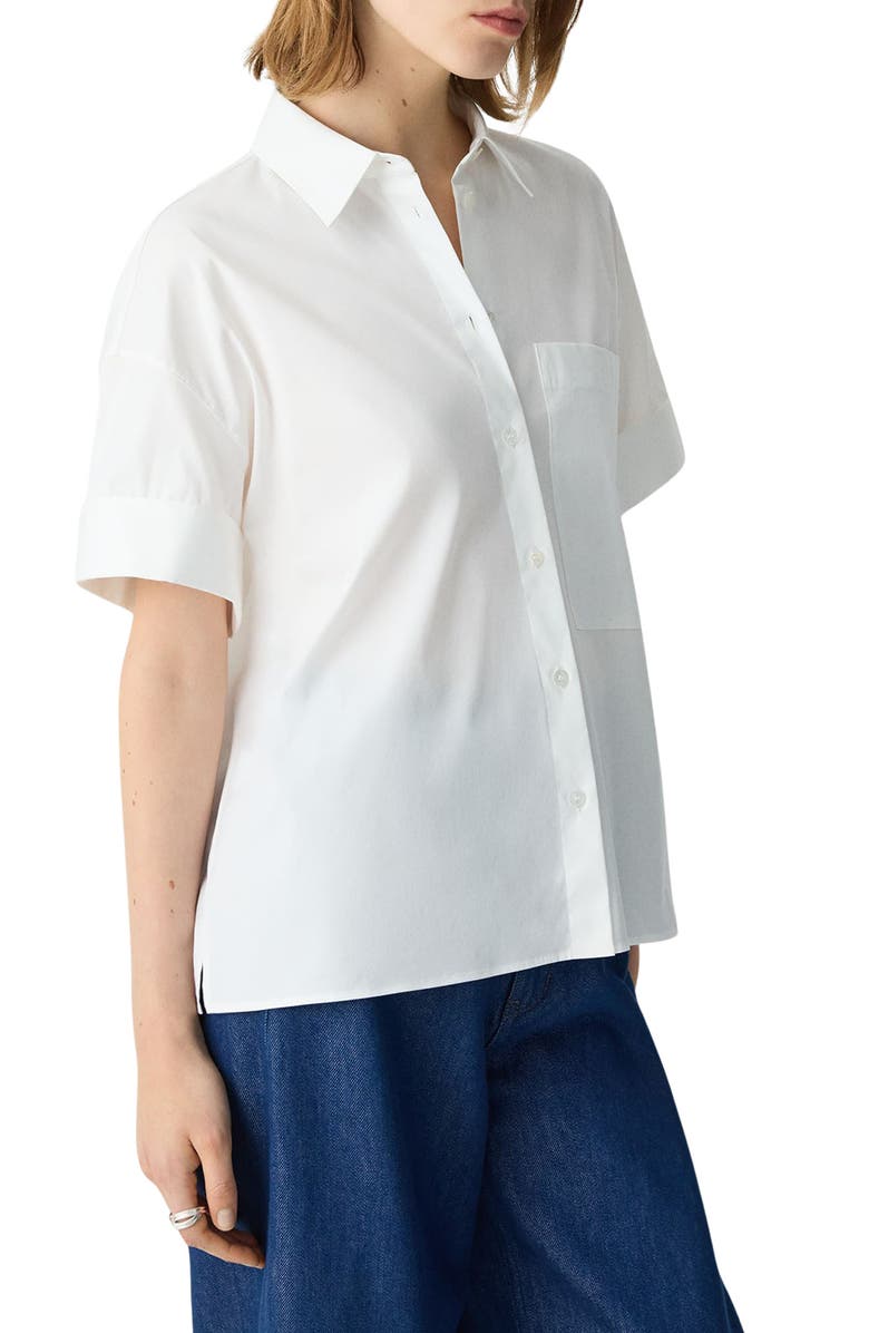 Theory Cuff Sleeve Button-Up Shirt, Alternate, color, 