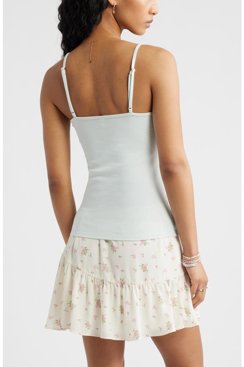 Lace Trim V-Neck Camisole, Alternate, color, GREEN CLOUD