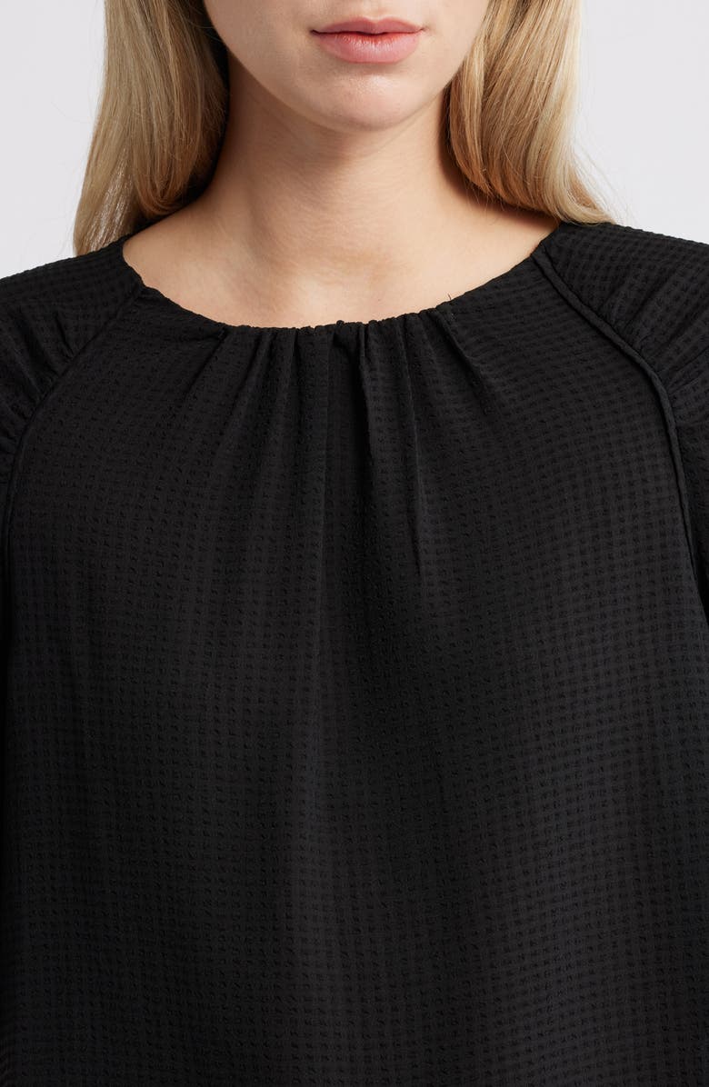 Wit & Wisdom Shirred Bell Sleeve Top, Alternate, color, Black