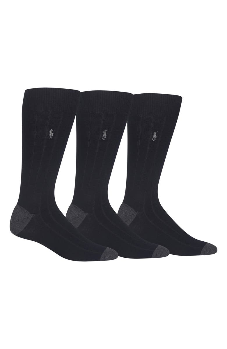 Polo Ralph Lauren 3-Pack Ribbed Socks, Main, color,
