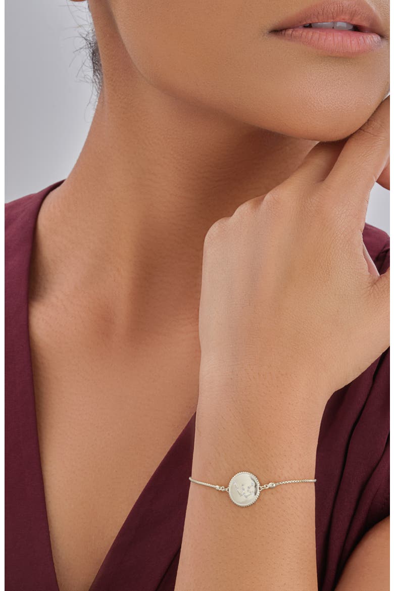 Sterling Silver Constellation Disk Bolo Bracelet, Alternate, color, SILVER- AQUARIUS