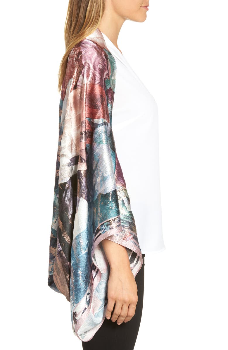 Ted Baker London Mirrored Minerals Silk Cape Scarf, Alternate, color, 