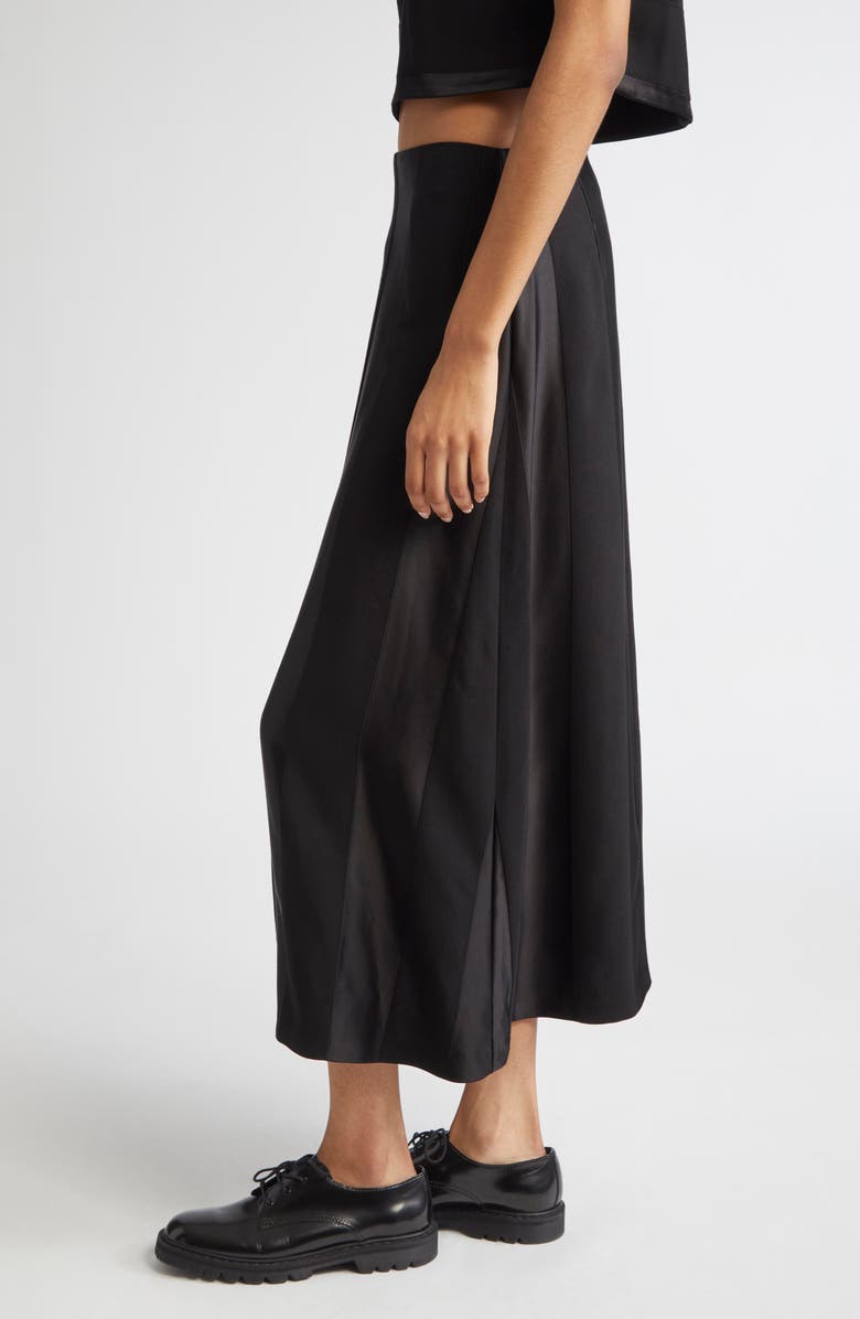 PARTOW Jackson Textured Stripe A-Line Midi Skirt, Alternate, color, Black