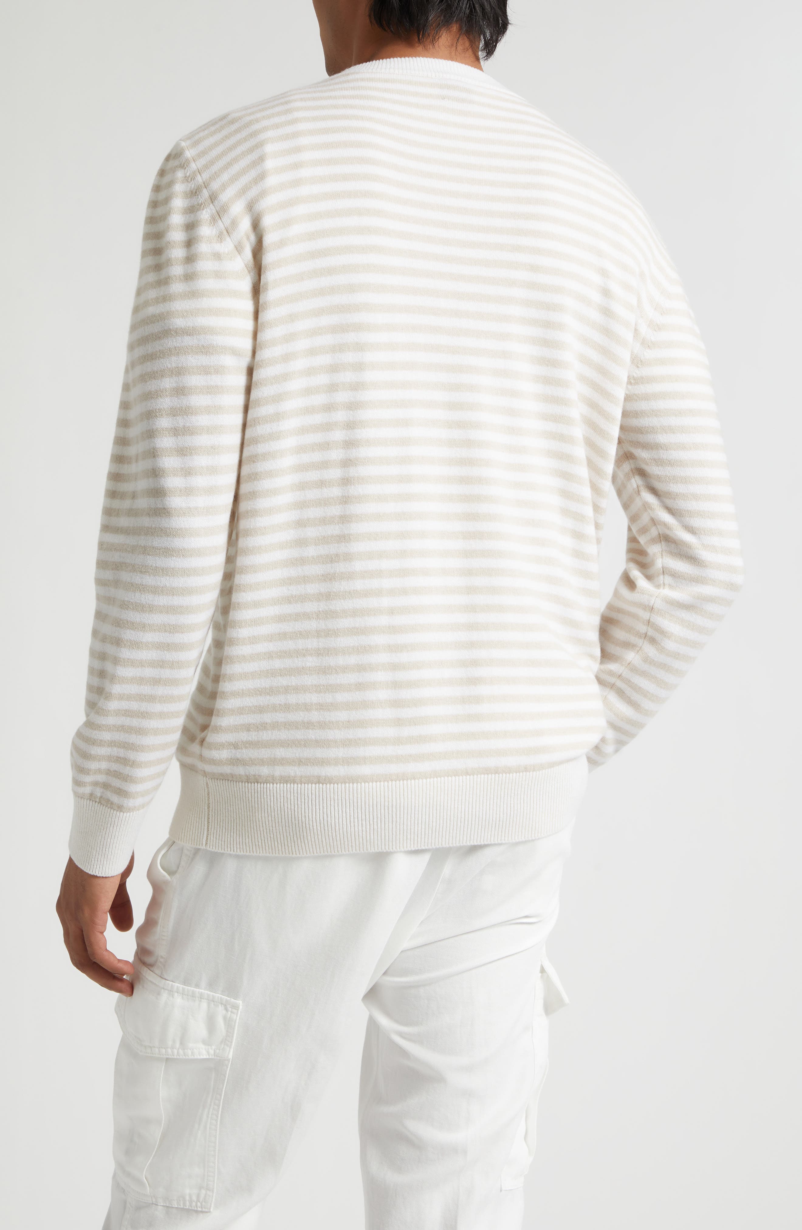 Stripe Cashmere Crewneck Sweater - image 2
