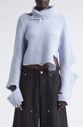 Haikure Lover Destroyed Rib Merino Wool Turtleneck Sweater