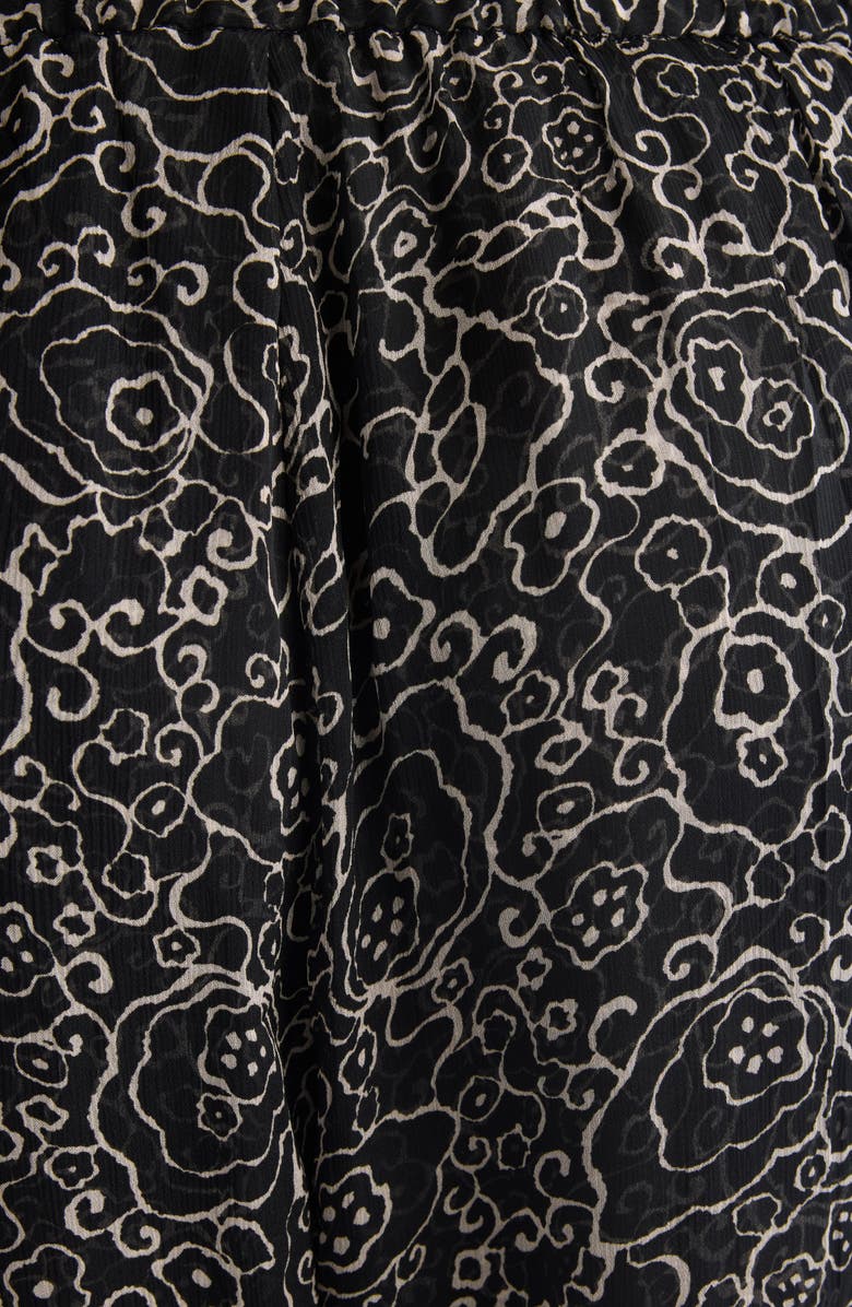 Isabel Marant Étoile Lydna Print Drawstring Straight Leg Pants, Alternate, color, Black/ Ecru