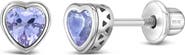 In Season Jewelry Cubic Zirconia Birthstone Heart Earrings