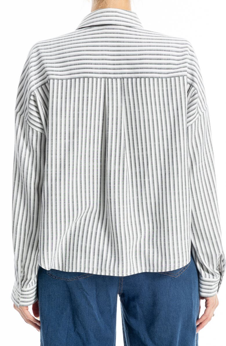 MAX STUDIO Stripe Button-Up Shirt, Alternate, color, Black Stripe