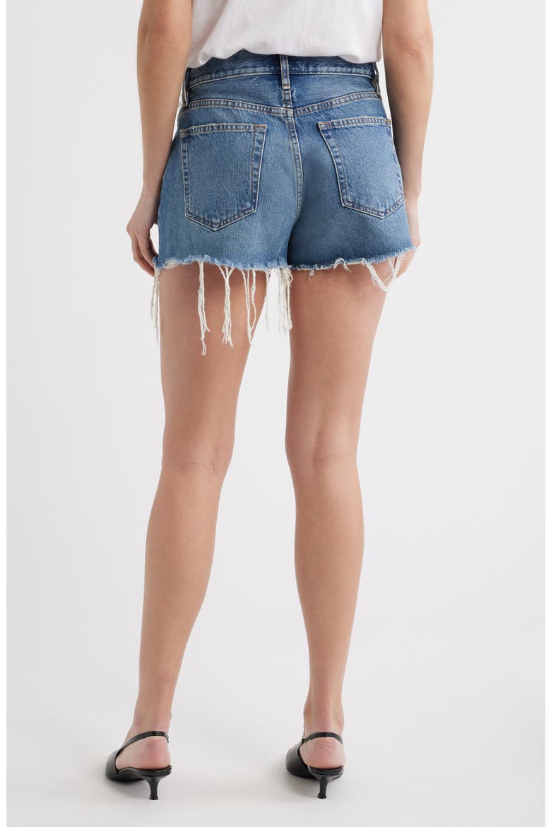 The Hang Frayed Hem Denim Shorts, Alternate, color, DELILAH