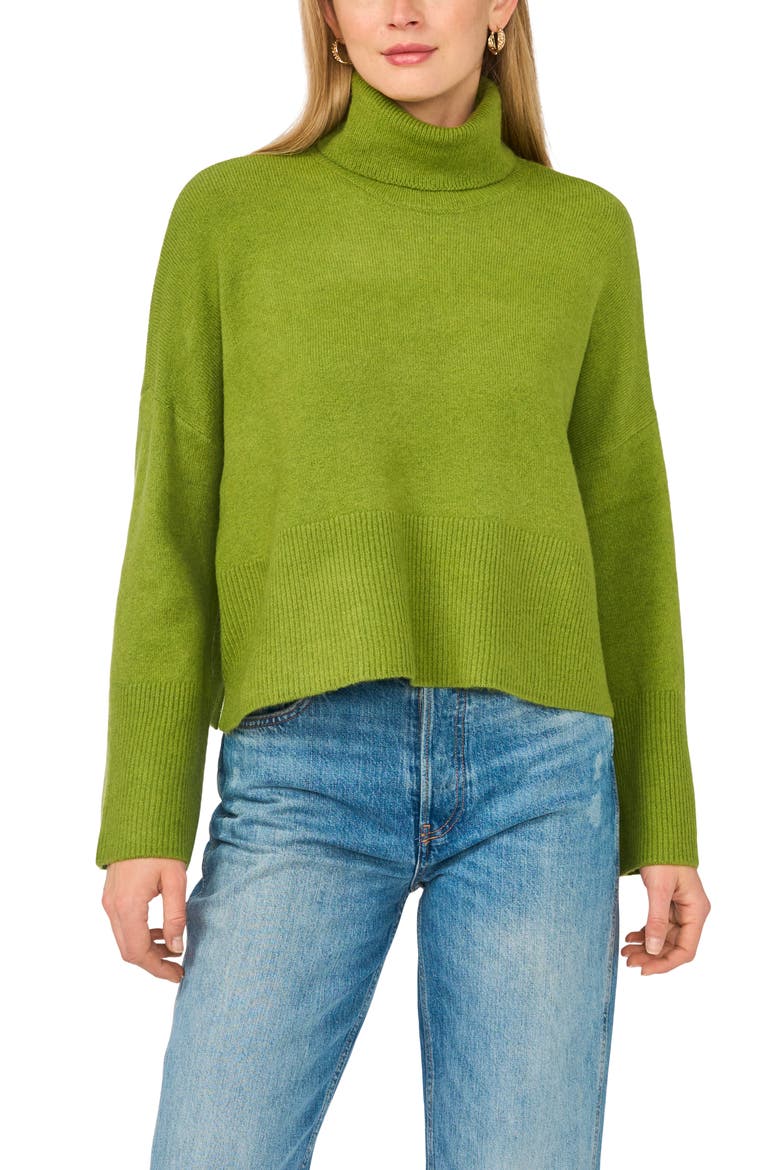 Turtleneck Crop Sweater, Main, color, KELP FOREST