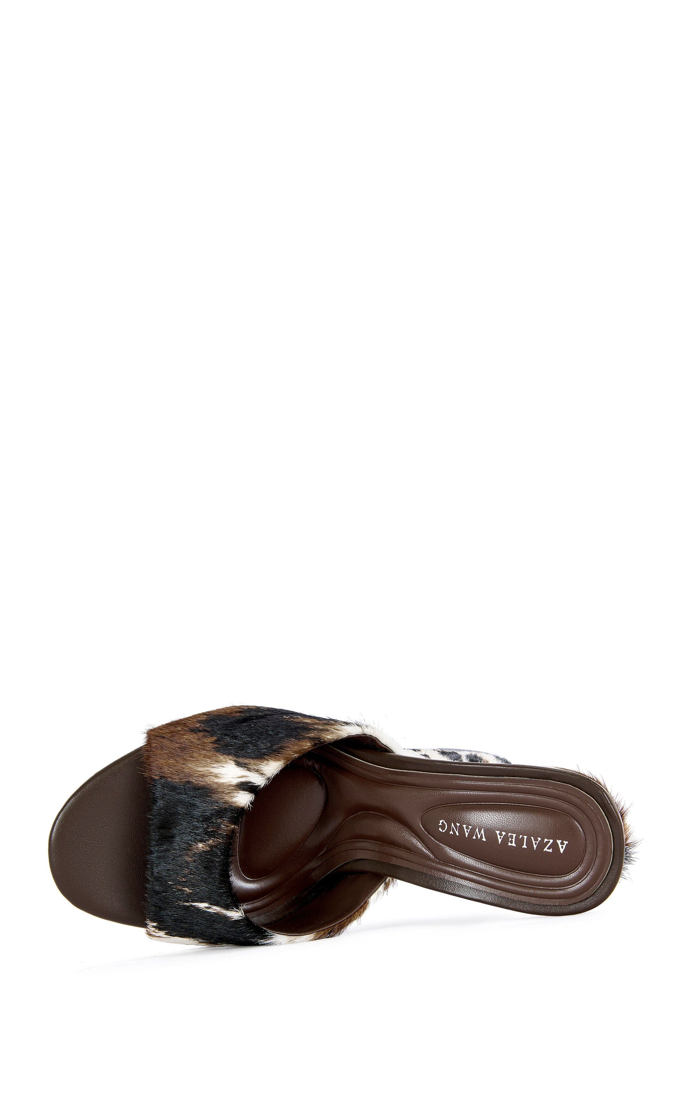 AZALEA WANG VASA-COW CALF HAIR WEDGE SANDAL - BROWN MULTI / 6 / WEDGE, Alternate, color, Cow